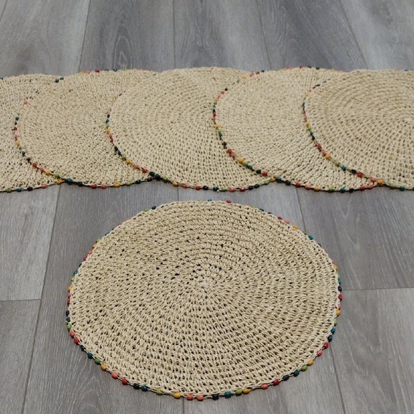 Other - Handmade Woven Placemats with Colorful Trim